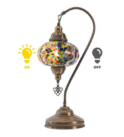 Mosaic Swan Lamp — Rainbow